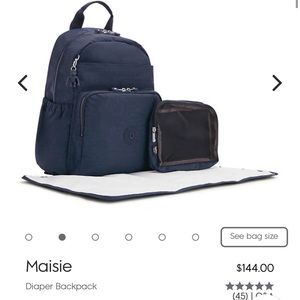 Kipling backpack/diaper bag